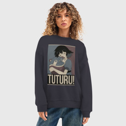 Женский свитшот oversize без начеса хлопок Врата Штейна Маюри Сина - фото 2