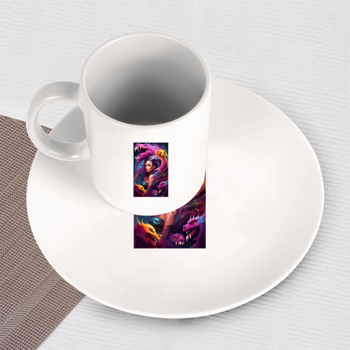 Набор: тарелка + кружка Ведьма и оборотни - хэллоуин нейросеть - фото 3