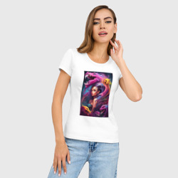 Женская футболка хлопок Slim Ведьма и оборотни - хэллоуин нейросеть - фото 2
