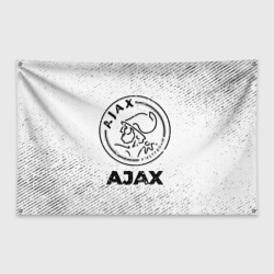 Флаг-баннер Ajax с потертостями на светлом фоне