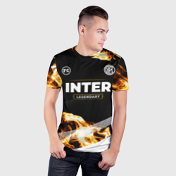 Мужская футболка 3D Slim Inter legendary sport fire - фото 2
