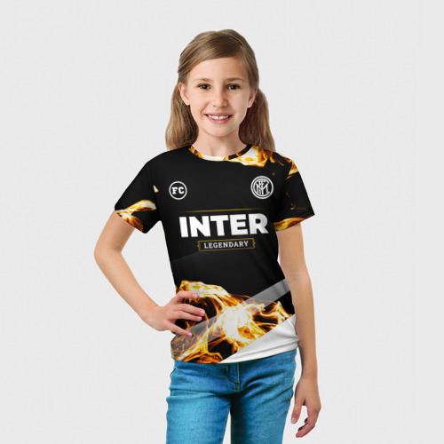 Детская футболка 3D Inter legendary sport fire, цвет 3D печать - фото 5