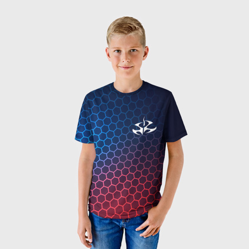Детская футболка 3D Hitman неоновые соты, цвет 3D печать - фото 3