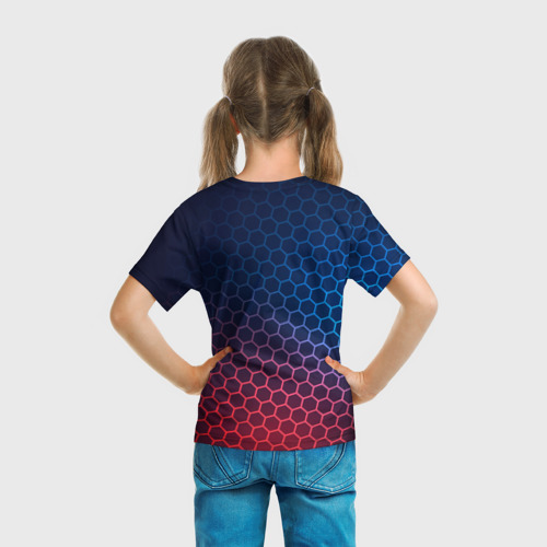 Детская футболка 3D Hitman неоновые соты, цвет 3D печать - фото 6