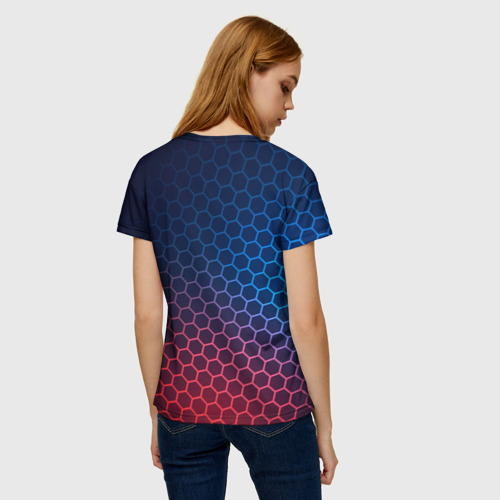 Женская футболка 3D Hitman неоновые соты, цвет 3D печать - фото 4