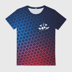 Женская футболка 3D Hitman неоновые соты