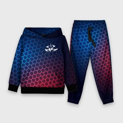 Детский костюм с толстовкой 3D Hitman неоновые соты