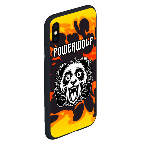 Чехол для iPhone XS Max матовый Powerwolf рок панда и огонь - фото 3