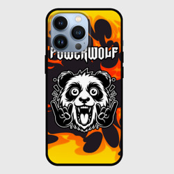 Чехол для iPhone 13 Pro Powerwolf рок панда и огонь