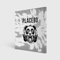 Холст квадратный Placebo рок панда на светлом фоне