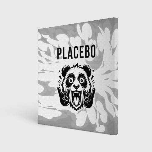 Холст квадратный Placebo рок панда на светлом фоне, цвет 3D печать