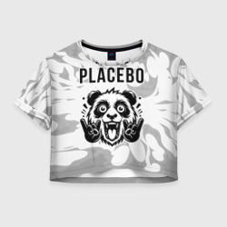 Женская футболка Crop-top 3D Placebo рок панда на светлом фоне