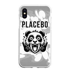 Чехол для iPhone XS Max матовый Placebo рок панда на светлом фоне