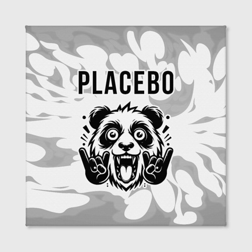 Холст квадратный Placebo рок панда на светлом фоне, цвет 3D печать - фото 2