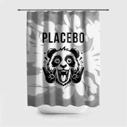 Штора 3D для ванной Placebo рок панда на светлом фоне
