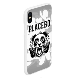 Чехол для iPhone XS Max матовый Placebo рок панда на светлом фоне - фото 2