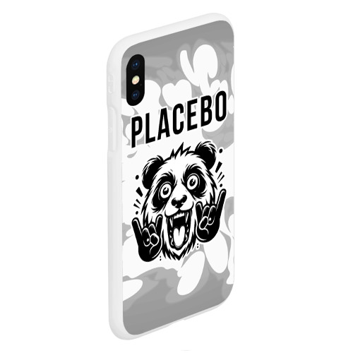 Чехол для iPhone XS Max матовый Placebo рок панда на светлом фоне - фото 3