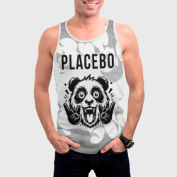 Мужская майка 3D Placebo рок панда на светлом фоне - фото 2
