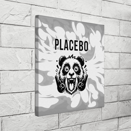 Холст квадратный Placebo рок панда на светлом фоне, цвет 3D печать - фото 3