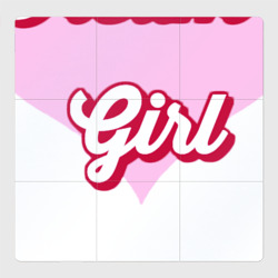 Магнитный плакат 3Х3 Девушка-мечта в розовом сердце