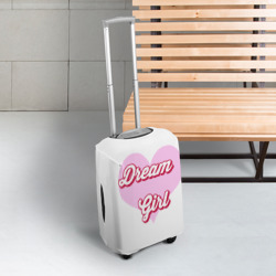 Чехол для чемодана 3D Девушка-мечта и розовое сердце  - фото 2