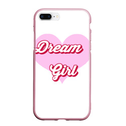 Чехол для iPhone 7Plus/8 Plus матовый Девушка-мечта и розовое сердце 