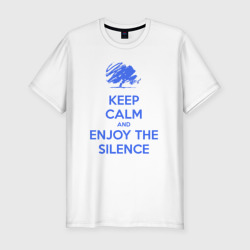 Мужская футболка хлопок Slim Keep calm and enjoy the silence