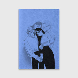 Обложка для паспорта матовая кожа Эмми и Син - Любовь с кончиков пальцев