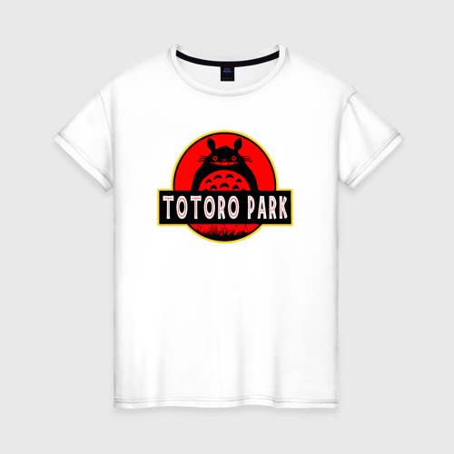 Женская футболка из хлопка с принтом Totoro park, вид спереди №1