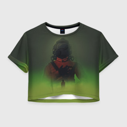 Женская футболка Crop-top 3D Lethal company green fog