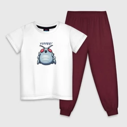 Детская пижама с белой футболкой Lethal company - bug