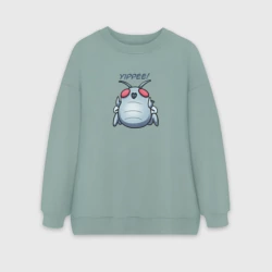 Женский свитшот oversize без начеса хлопок Lethal company - bug