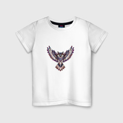 Мозайчатая сова  – Детская футболка хлопок с принтом купить со скидкой в -20%