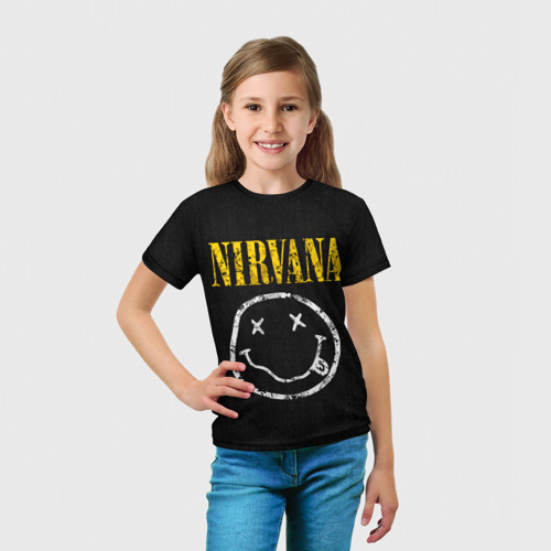 Детская футболка 3D Джинсовка с nirvana, цвет 3D печать - фото 5