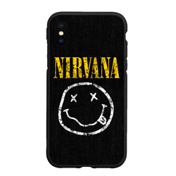 Чехол для iPhone XS Max матовый Джинсовка с nirvana