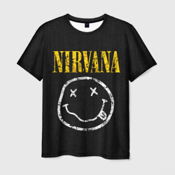 Мужская футболка 3D Джинсовка с nirvana