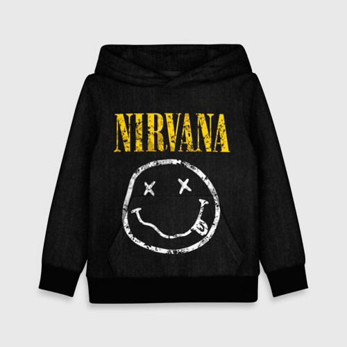 Детская толстовка 3D Джинсовка с nirvana, цвет черный