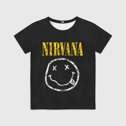 Детская футболка 3D Джинсовка с nirvana