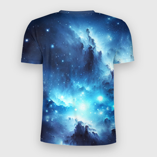 Мужская футболка 3D Slim Космический голубой пейзаж, цвет 3D печать - фото 2