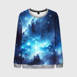 Мужской свитшот 3D Космический голубой пейзаж
