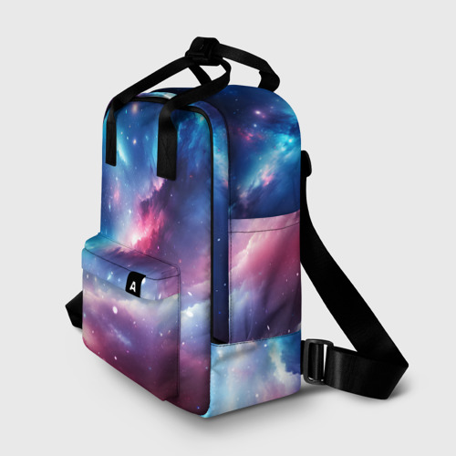 Женский рюкзак 3D с принтом Розово-голубой космический пейзаж, фото на моделе #1