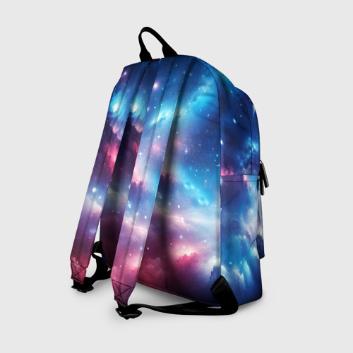 Рюкзак 3D с принтом Розово-голубой космический пейзаж, вид сзади #1