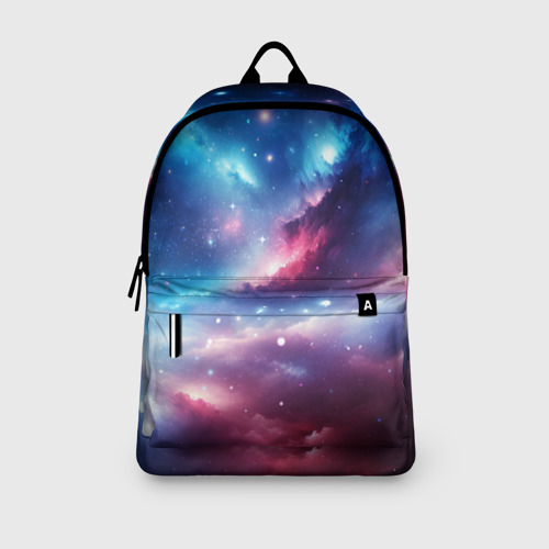 Рюкзак 3D с принтом Розово-голубой космический пейзаж, вид сбоку #3