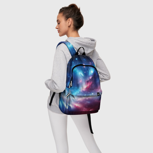 Рюкзак 3D с принтом Розово-голубой космический пейзаж, фото #4
