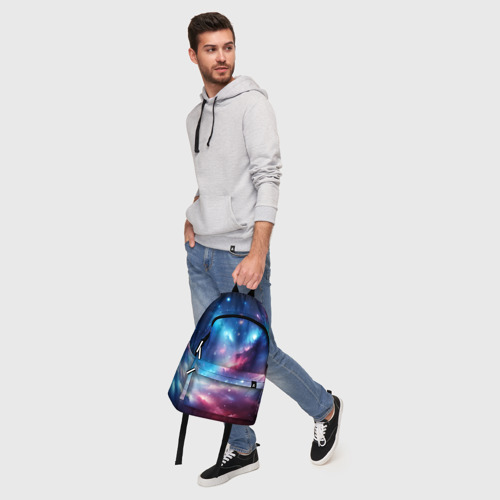 Рюкзак 3D с принтом Розово-голубой космический пейзаж, фото #5