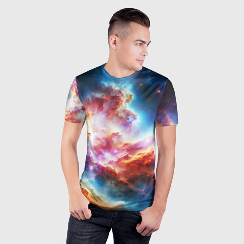 Мужская футболка 3D Slim The cosmic nebula, цвет 3D печать - фото 3