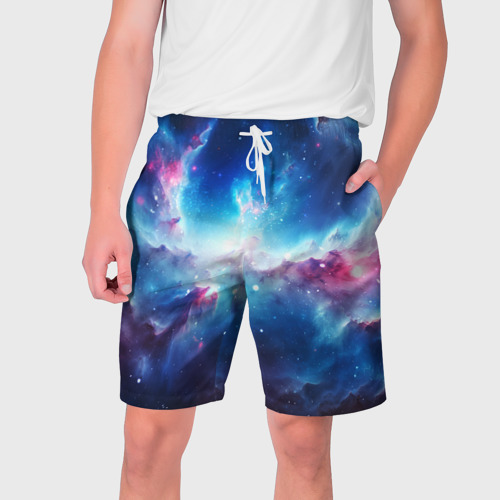 Мужские шорты 3D с принтом Fascinating cosmic expanses, вид спереди #2