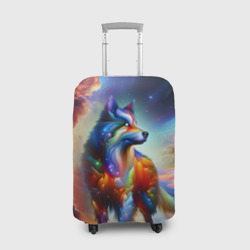 Чехол для чемодана 3D Космический красочный волк