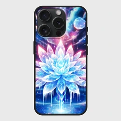 Чехол силиконовый для Apple iPhone 15 Pro Мax матовый Космический цветок из льда - эзотерический лотос