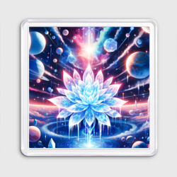 Магнит 55*55 Космический цветок из льда - эзотерический лотос